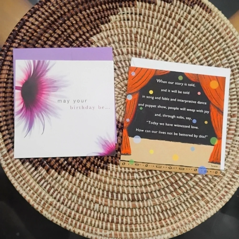 2 Celebration Greeting Cards - Birthday & Love NEW